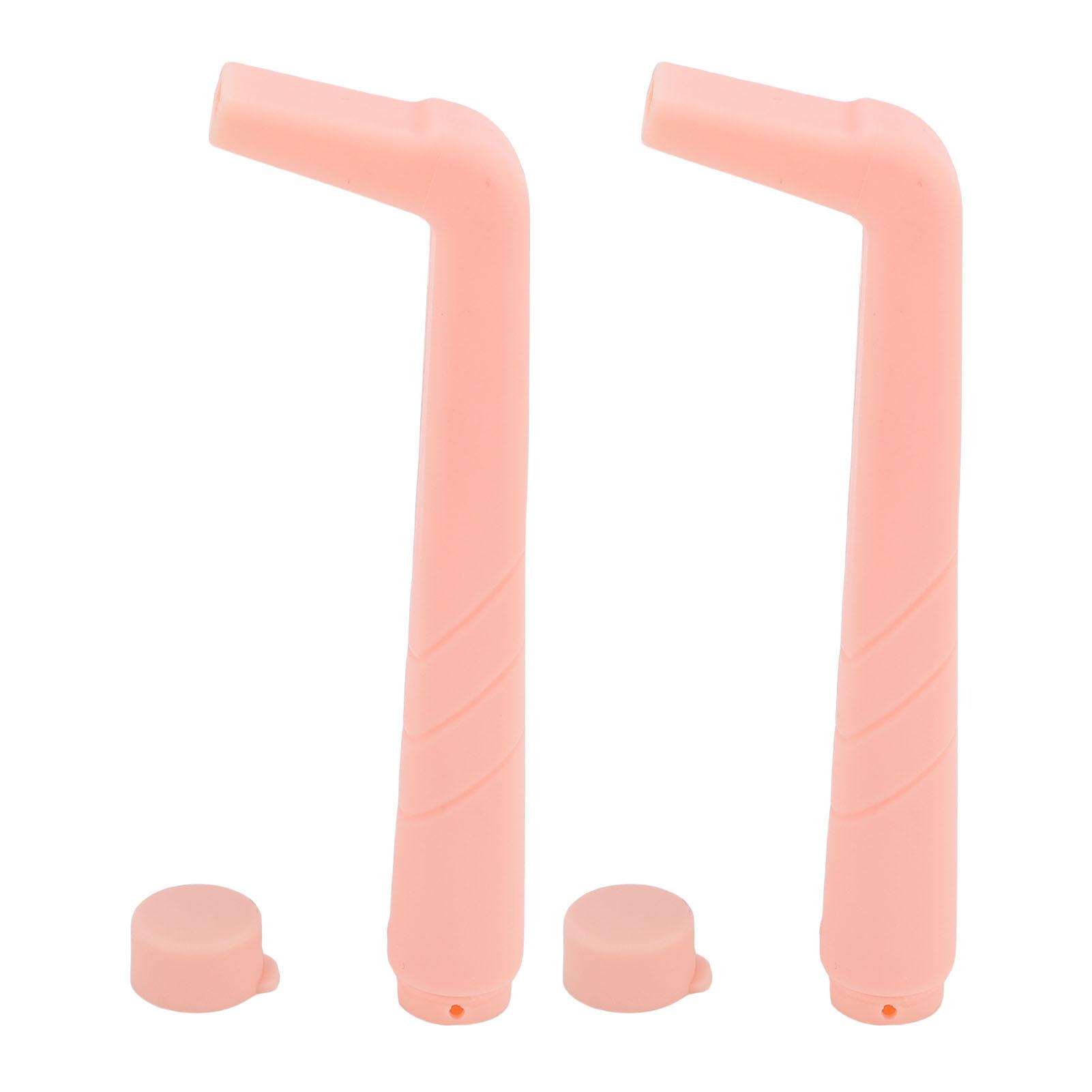 

2 шт. Соломинка от икоты Маленькое отверстие Плоский мундштук Многоразовая Соломинка для остановки икоты для взрослых детей Пыльно-розовый розовый