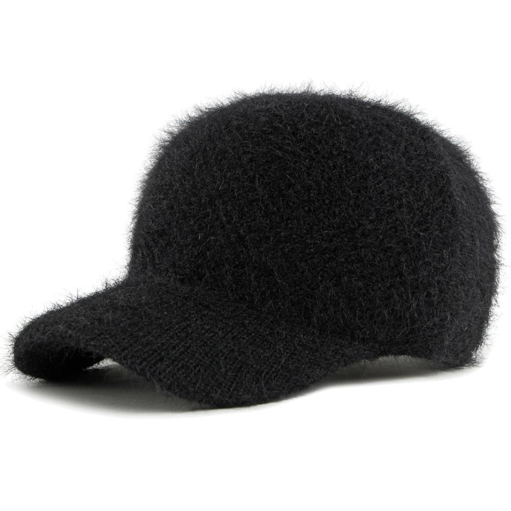 

HT4928 Baseball Cap Knitted Soft Rabbit Fur Hat Autumn Winter Cap for Men Women Adjustable Snapback Cap Male Female Baseball Hat 55-60cm Adjustable