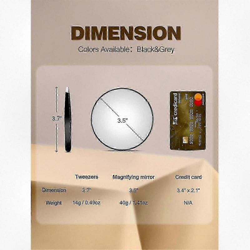 30-facher Vergrößerungsspiegel mit Pinzette und 2 Saugnäpfen - Tragbarer Make-up-Spiegel für die Pflege, Reisen & präzise Schönheitspflege