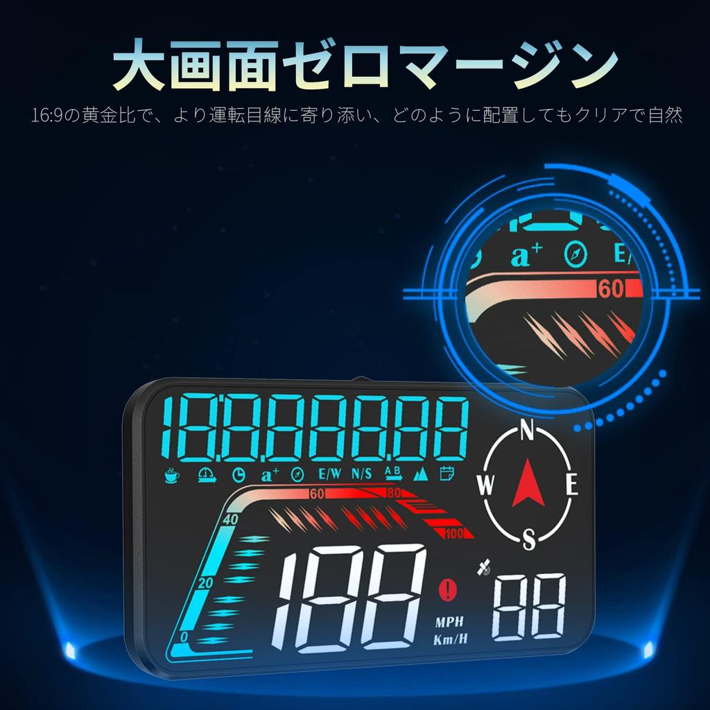 Wiiyii HUD GPS and Other Data with Fatigue Driving and Speeding Reminder Car Suitable for All No Compatibility Issues Head-Up Display, Speedometer,