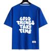 Mens T-shirt Summer Short Sleeves Waffle Tops Tee Shirt Polyester Round Neck Letter Printed Casual Tshirt Unisex Streetwear