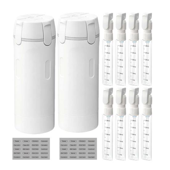 1/2 Sady 120ML 4-v-1 Cestovní láhev Neprosakující Opakovaně použitelný Dávkovač na pleťové mléko, kondicionér, krém, šampon Přenosný Plnitelný Prázdný kontejner na toaletní potřeby