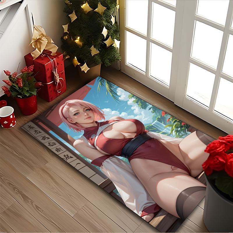1 pièce de tapis de chaise imprimé Naruto pour utilisation à la maison, au bureau, tapis pour salon, cuisine, salle de jeux