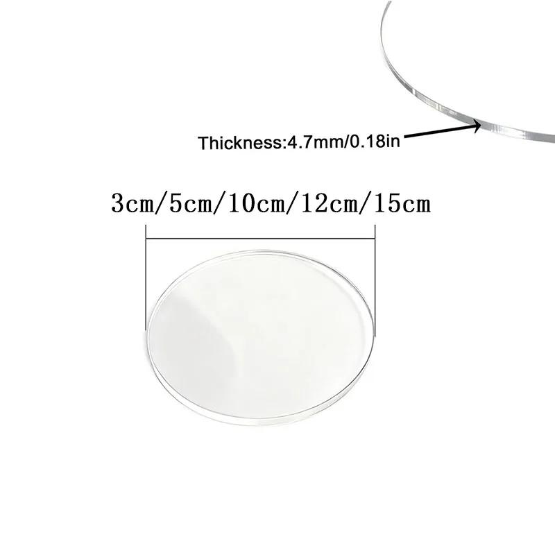 1-10 Pezzi Dischi Acrilici Trasparenti da 5-15 cm, Lastre Rotonde in Plexiglass Spesse 2-9.5 mm per Sottobicchieri Fai-da-te, Tovagliette e Progetti di Pittura