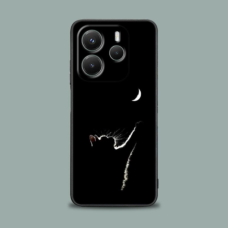 Phone Case for Xiaomi Redmi 15C 14C 12C 13C Redmi Note 15 14 13 12 11 10 Pro Plus 5G 12S Silicone Cover Funny Cute Cat Line Art