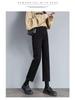 Women's Black High-Waist Cropped Jeans: 2026 Spring/Autumn Slimming Cigarette Pants