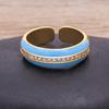 New Arrival 9 Colors Enamel Adjustable Opening Zircon Ring For Women Wedding Party Jewelry Trendy Candy Stackable Finger Ring