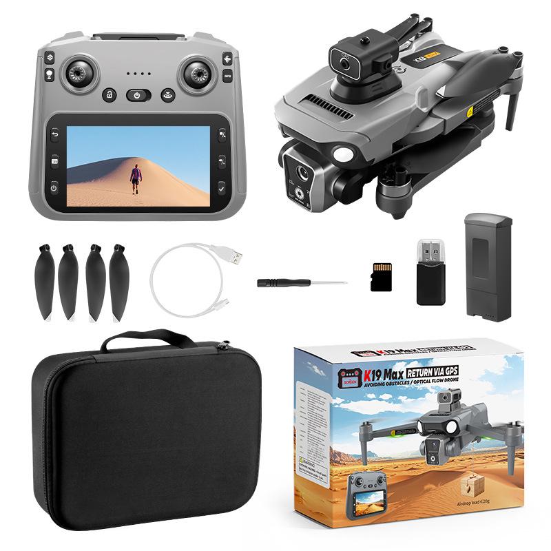K19 MAX Drone: Screen Controller, Brushless Motor, HD Aerial Photography, GPS Positioning, Remote Control Aircraft.