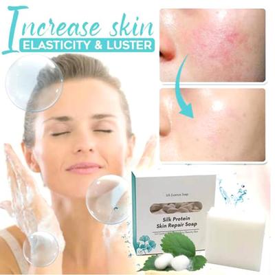 100g Silk Protein Skin Repair Facial Cleaning Soap Remove Mites Blackheads Handmade Soap Oil Control Bath Use for Female