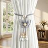 2PCS Curtain Holder Pearl Curtain Buckle Adjustable Curtain Binding Curtain Straps  Living Room