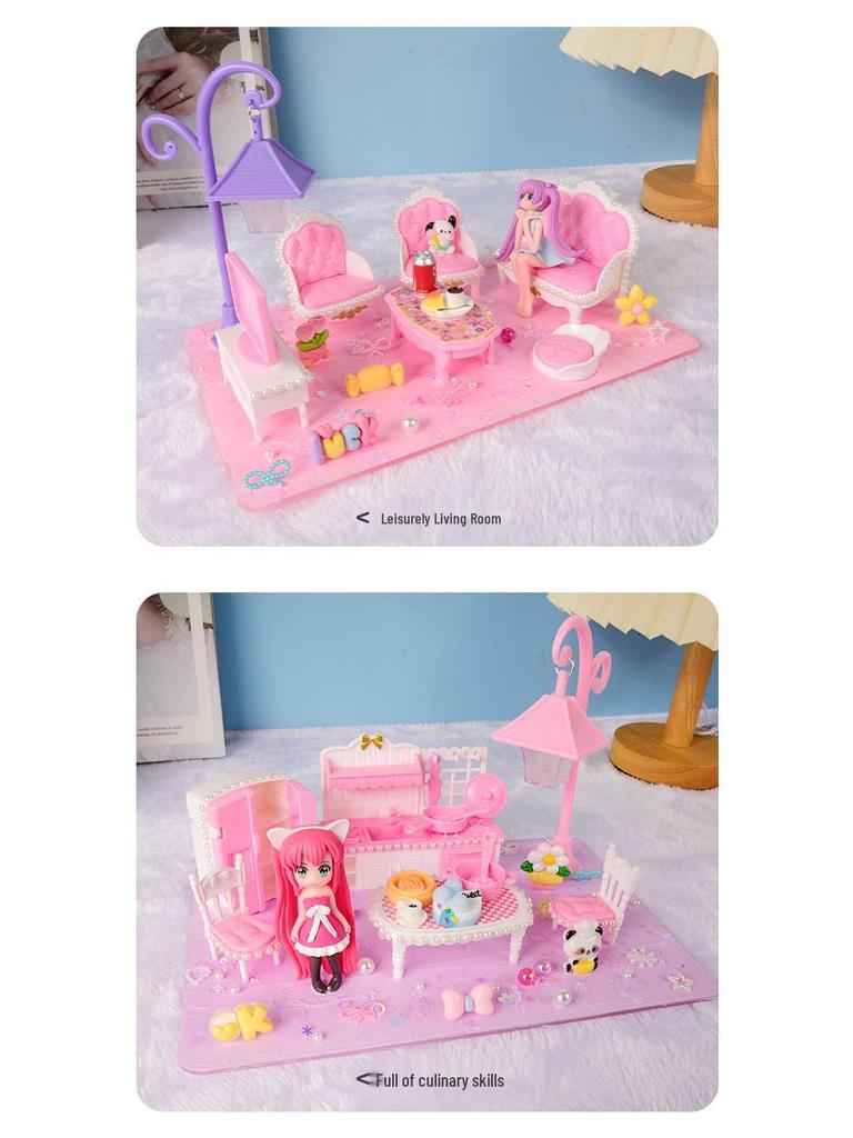 Kids' DIY Night Light Bathroom Pretend Play Toy Set - Educational Gift for Girls