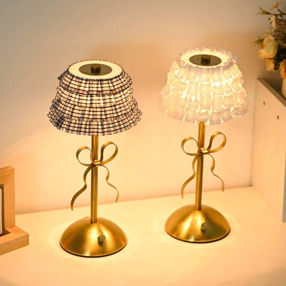 Luxury Rechargeable Small Lamp 3-color Changing Touch Stepless Dimmable Table Bedside