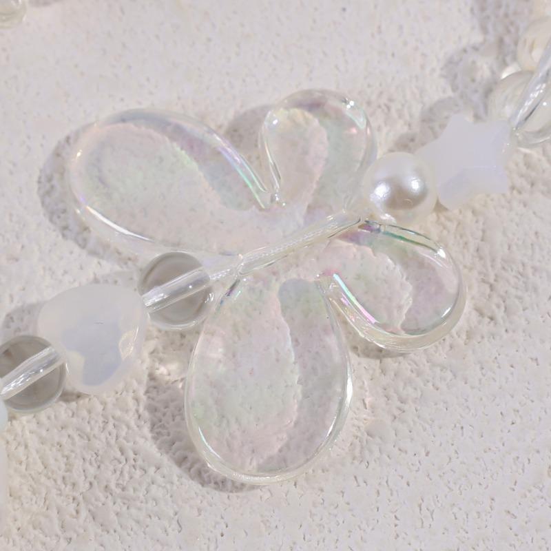 Crystal Butterfly Beaded Mobile Phone Bracelet Strap Cellphone Wrist Strap for IPhone Samsung Xiaomi Phone Telephone Charm Strap