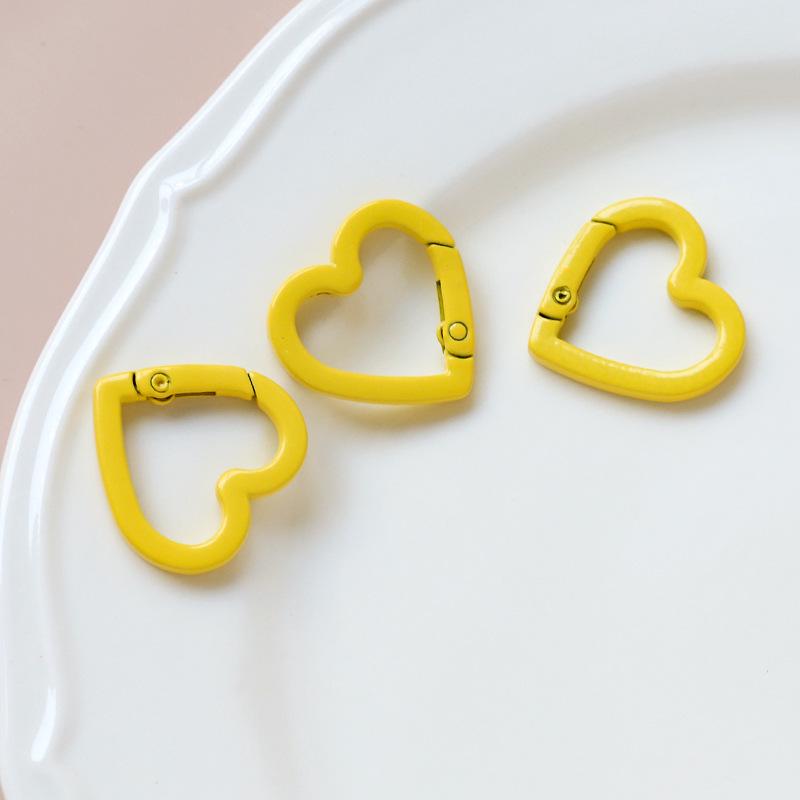 Macaron Color Heart Ring Keychain Clasp for DIY Jewelry, Bracelets, and Phone Chains