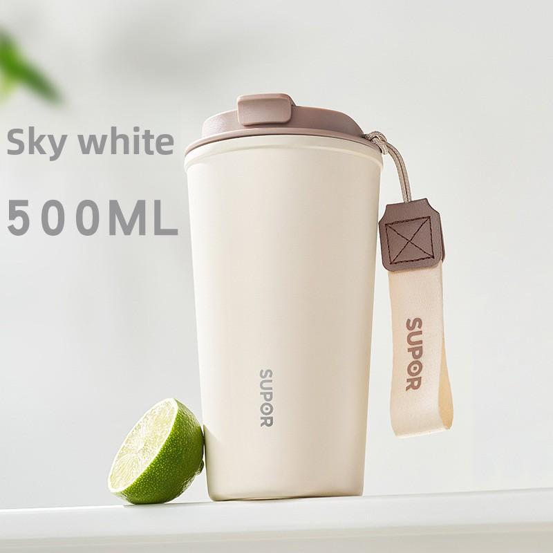 Aesthetic 316 Stainless Steel Vacuum Insulated Coffee Tumbler - Portable Travel Mug for Office & Car, Unisex