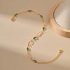 Drop Hollow Chain Bracelet Emerald Cut Glass Chain Anklet for Daily Wear