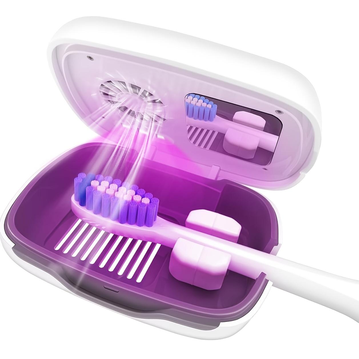 

1pc UVC Toothbrush Case with Light and Fan, Rechargeable Portable Toothbrush Holder,USB Charging,Lithium Battery,Freestanding Plastic Toothbrush Cover синій