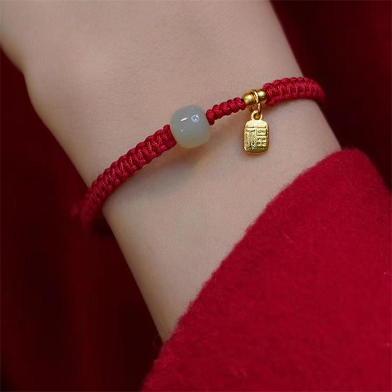 Mode Einfache Glücksknoten Rote Schnur Armbänder für Damen Herren Handgefertigte Schnur Verstellbares Armband Freundschaft Amulett Schmuck Geschenk