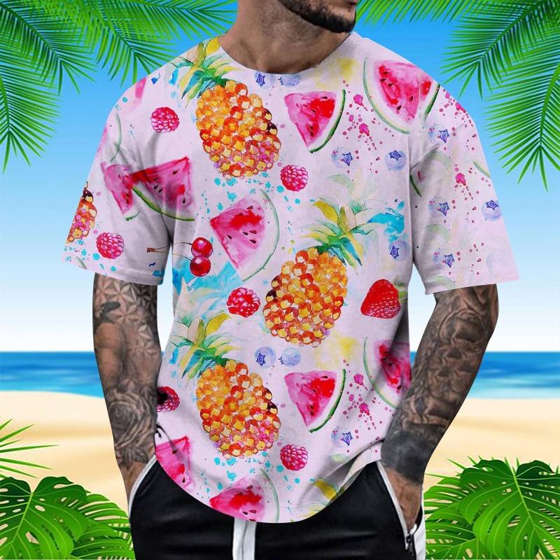 Summer Sunset Graphic 3D Digital Printing Trend Short Sleeved T-shirt
