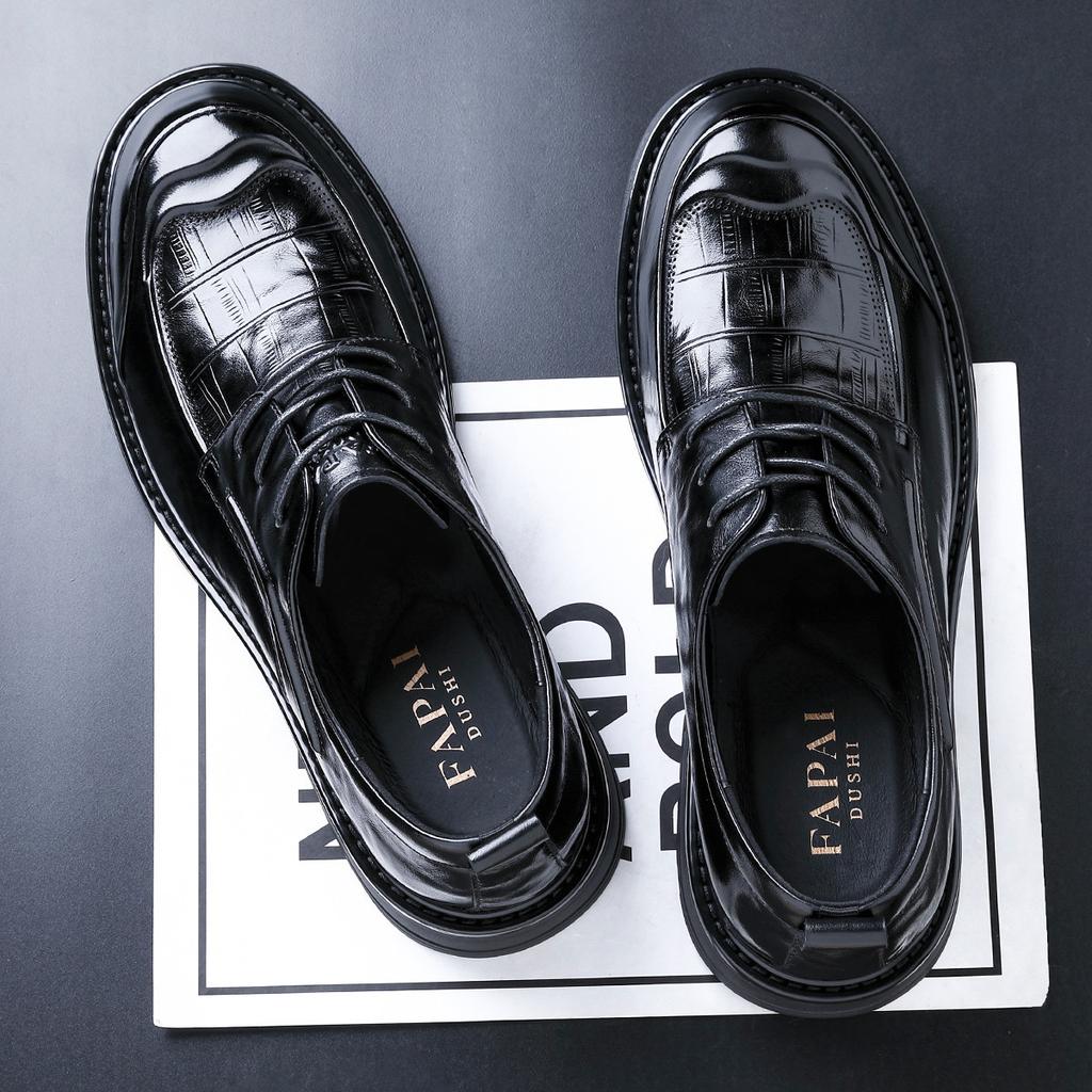 2025 Wenzhou leather shoes men's high-end leather men's shoes first layer cowhide business dress trend versatile leather shoes wear-resistant