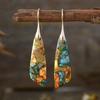 Bohemian Natural Stone Pendants and Earrings, European and American Popular Retro Jewelry