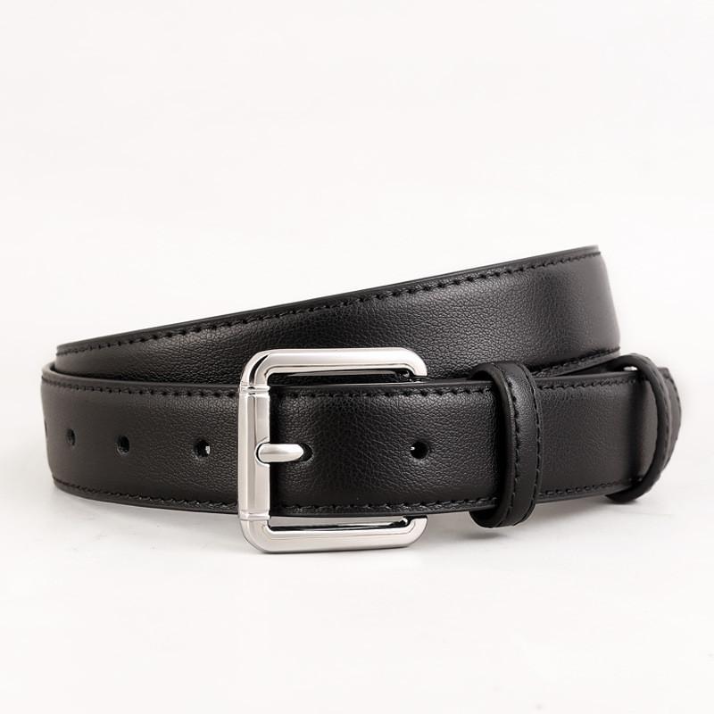 

Womens Leather Belt Casual Retro Fashion For Office And Weekend Wear чёрный