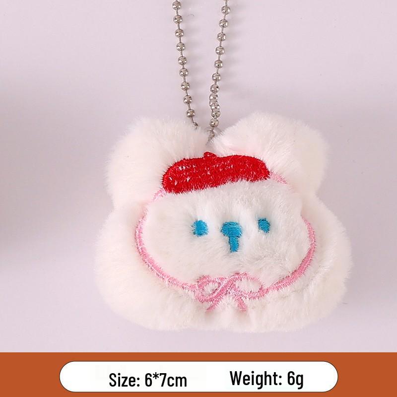 Adorable Plush Bear & Rabbit Brooch Keychain for Kids & Women - Cute Bag or Pin Accessory