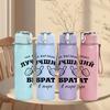 1PC Russian Brother Text Pattern 750ml Color Plastic Sports Water Bottle Leakproof Flip Straw Lid Suitable for Sports Office Home Use