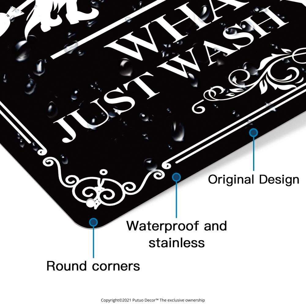 1pc Vintage Metal Tin Sign - "Wash Your Hands" Restroom Wall Art, Rustic Bathroom Decor with Humorous Restroom Sign for Home