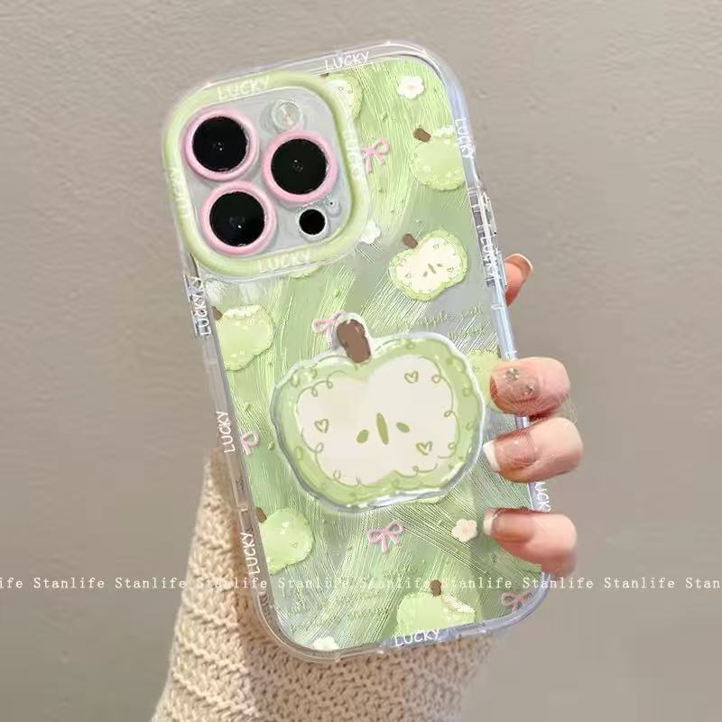 Summer smudge apple 11promax mobile phone case iphone11pro green apple 11 niche bracket lanyard