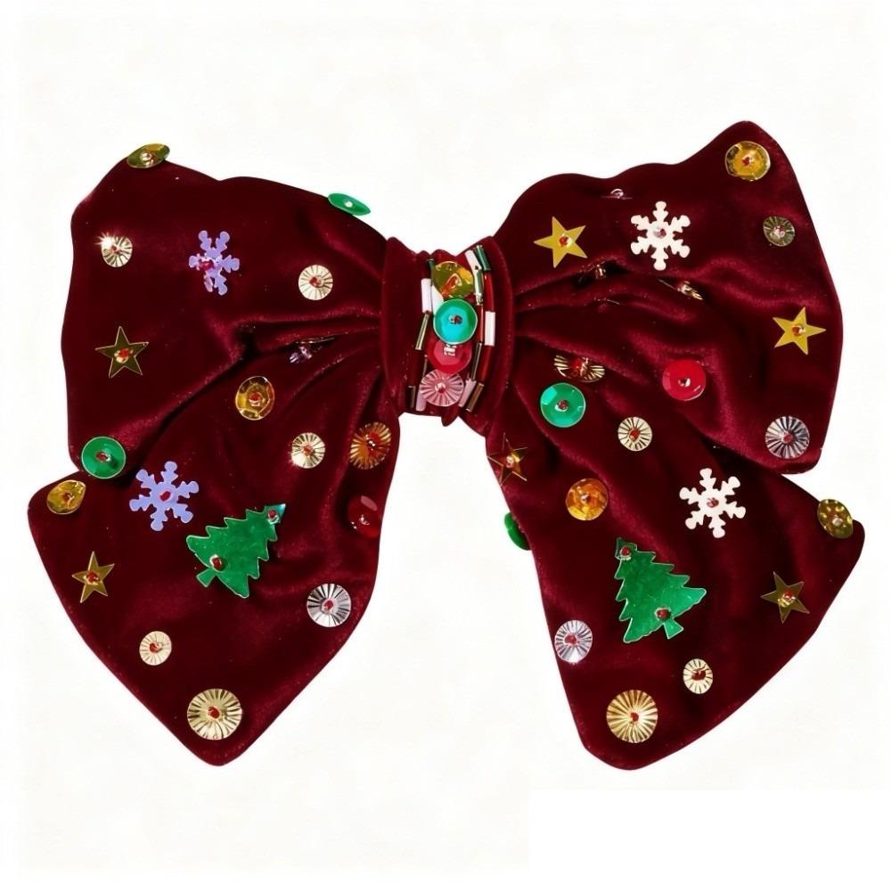 Snowflake Christmas Hair Clip Star Velvet Bow Hairpin Fashion Xmas Barrettes Christmas