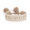 Handmade European Style Embroidered Love Bracelet with Tassels for Girls