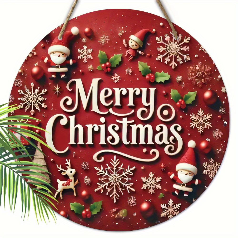 

С Рождеством Деревянная Табличка - Табличка Navidad для Входной Двери, Двора, Балкона, Внутреннего Декора - Идеальные Рождественские Подарки 20cm/7.87in красный