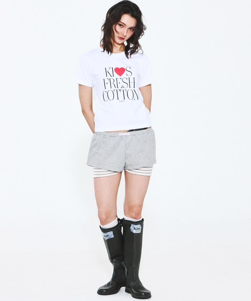Kimseupeulesikoteunmakes Ivy Kiss Logo T-Shirt White