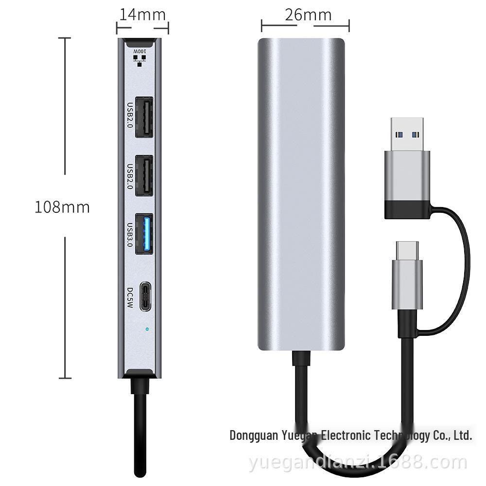 High-Speed RJ45 Ethernet Adapter: 2.5G Type-C & USB 3.0 to Network Cable, Driver-Free Gigabit Network Card