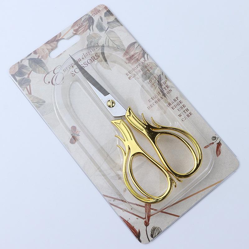 Portable Stainless Steel Scissors for Crafts, Thread Ends & Tea Ceremonies - Sharp Tip, Retro Design