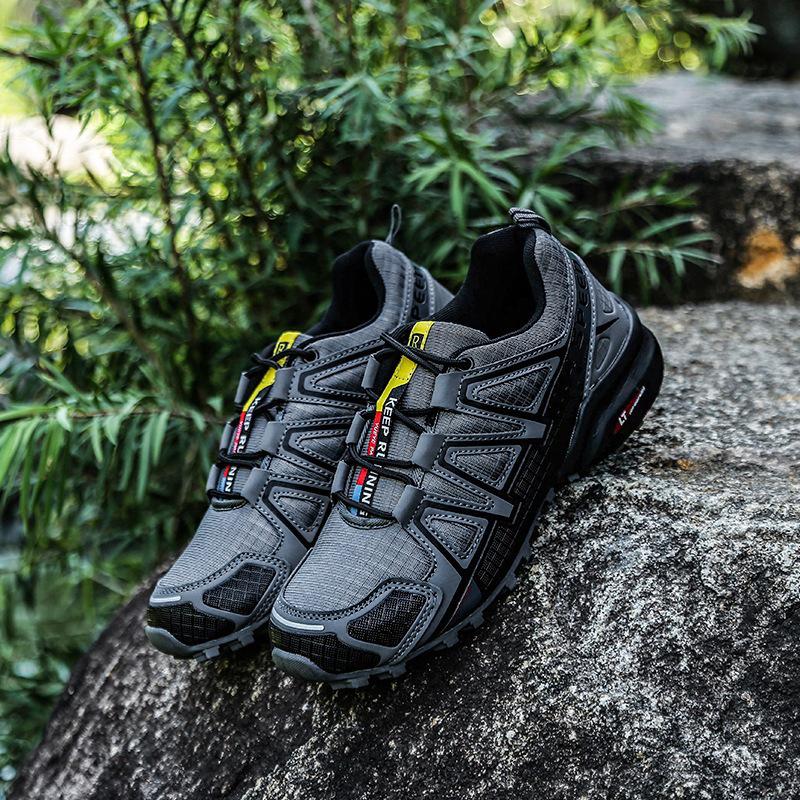 Men's Breathable Mesh Outdoor Cross-Country Running Shoes, Anti-Slip Travel Sneakers, Large Sizes 9-12