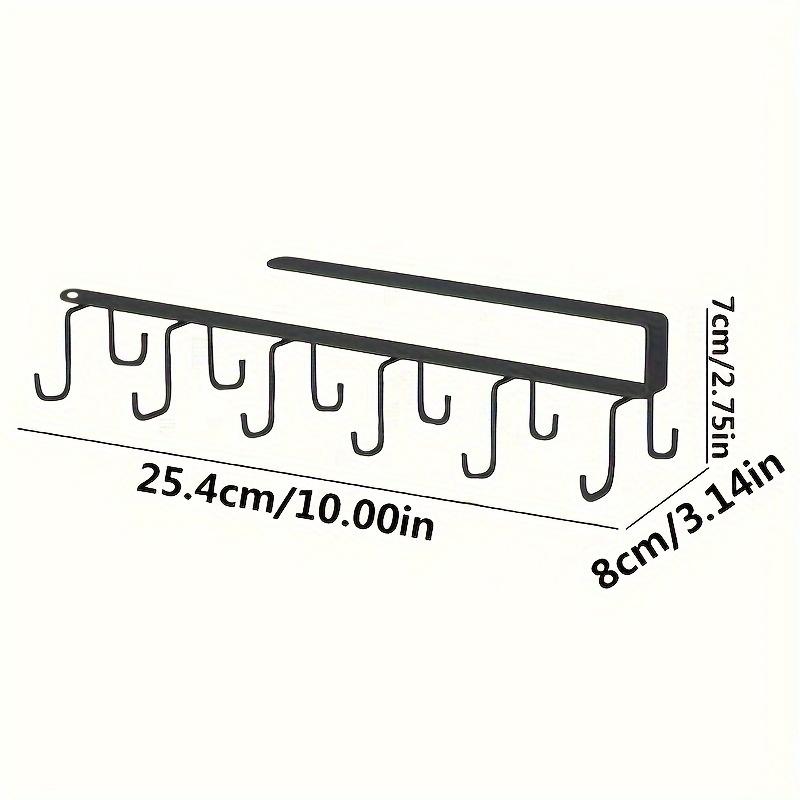 1pc Home Simple Kitchen Double Row Hook, Hanging Traceless Iron Cup Hook, Hanging Rack for Kitchen Bathroom Bedroom