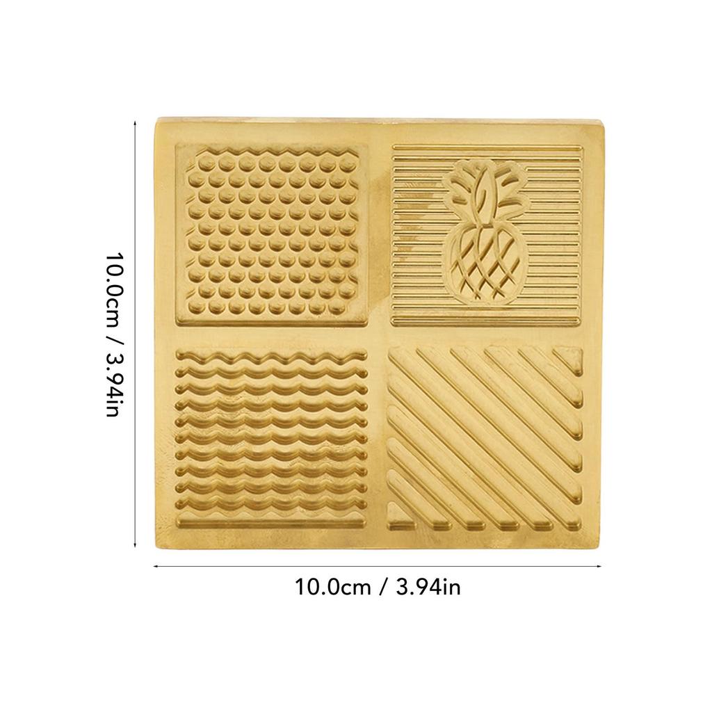 Ice Designer Tray, Craft Modern Ice Mold Cube Stamping Plate with 4 Patterns, Brass Ice Designer Ice Cube Mold Ice Stamp for Cocktails and Whiskey