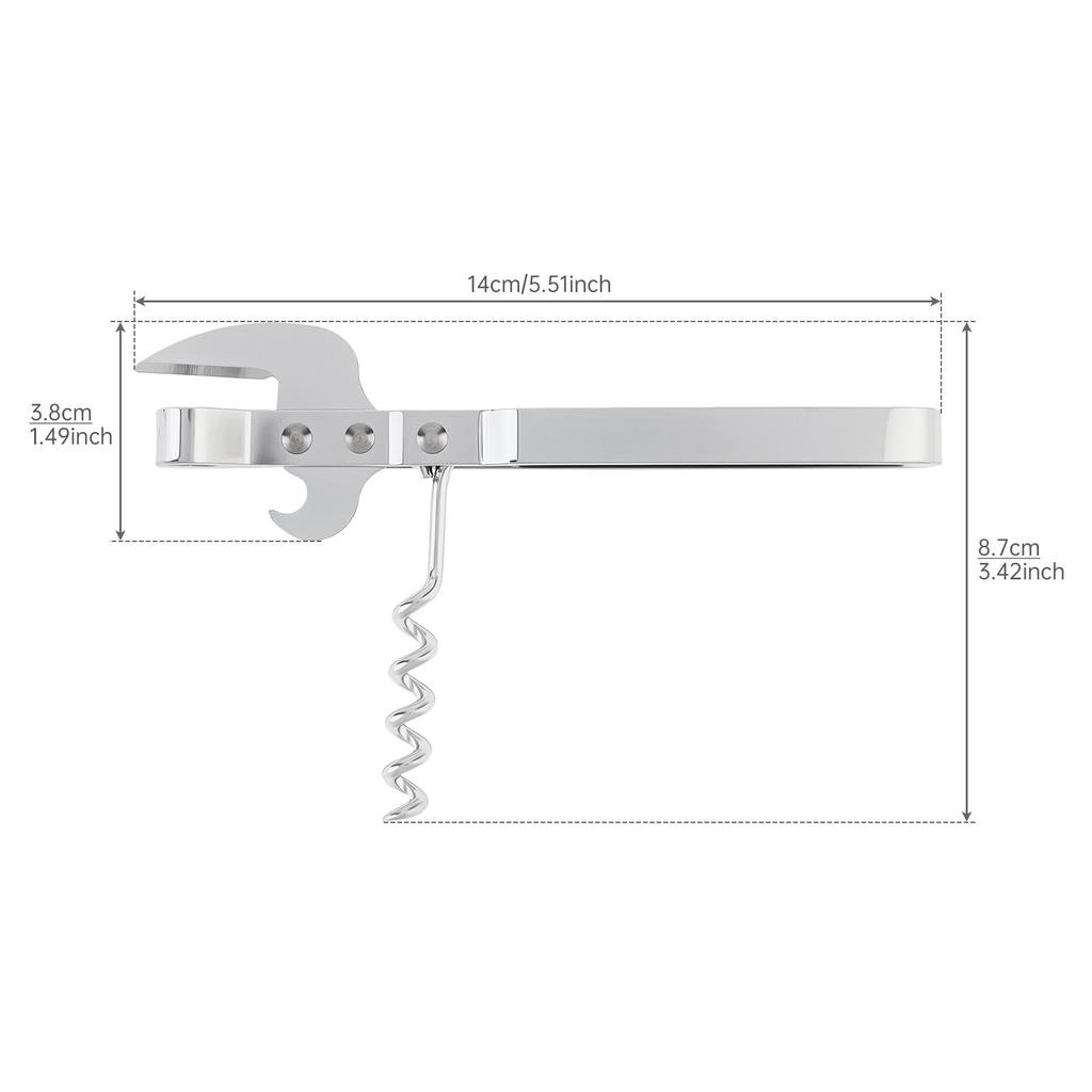 Multifunctional Stainless Steel Can Opener Beer Bottle Opener Adjustable Manual Jar Opener Gripper Kitchen Supplies Silver Color