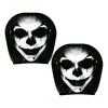 Vehicle Headrest Cover Set with Dark Print Halloween Theme, 2 Piece Polyester Pull-On Headrest Sleeve for Spooky Seat Styling Use