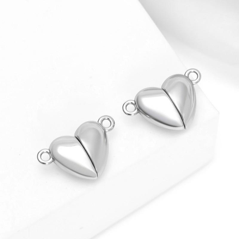 Magnetic Heart Clasp for Jewelry Making Stainless Steel Sturdy Fastening Solution Bracelet Necklace Gifts for Couples