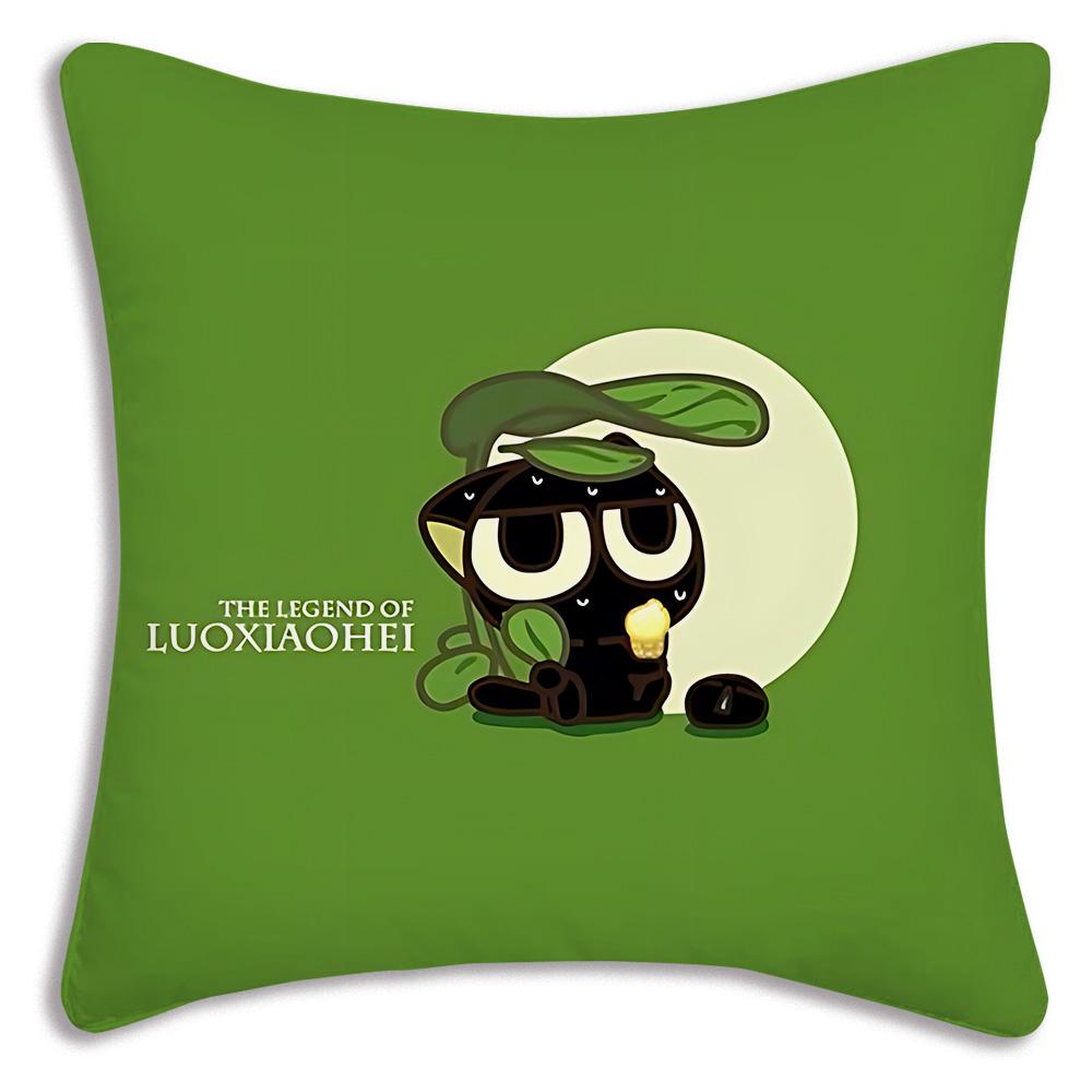 

Cartoon luo xiaohei cat Pillow Covers Cartoon Sofa Decorative Home Double-sided Printing Short Plush Cute Cushion Cover 30cmx30cm