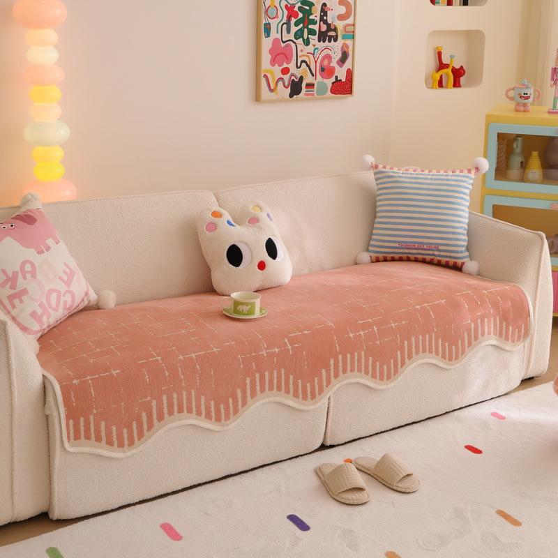 Dopamine Color Sofa Cushion  New Summer Chenille Cover Towel One-Piece Non-Slip Four-Season Seat Cushion