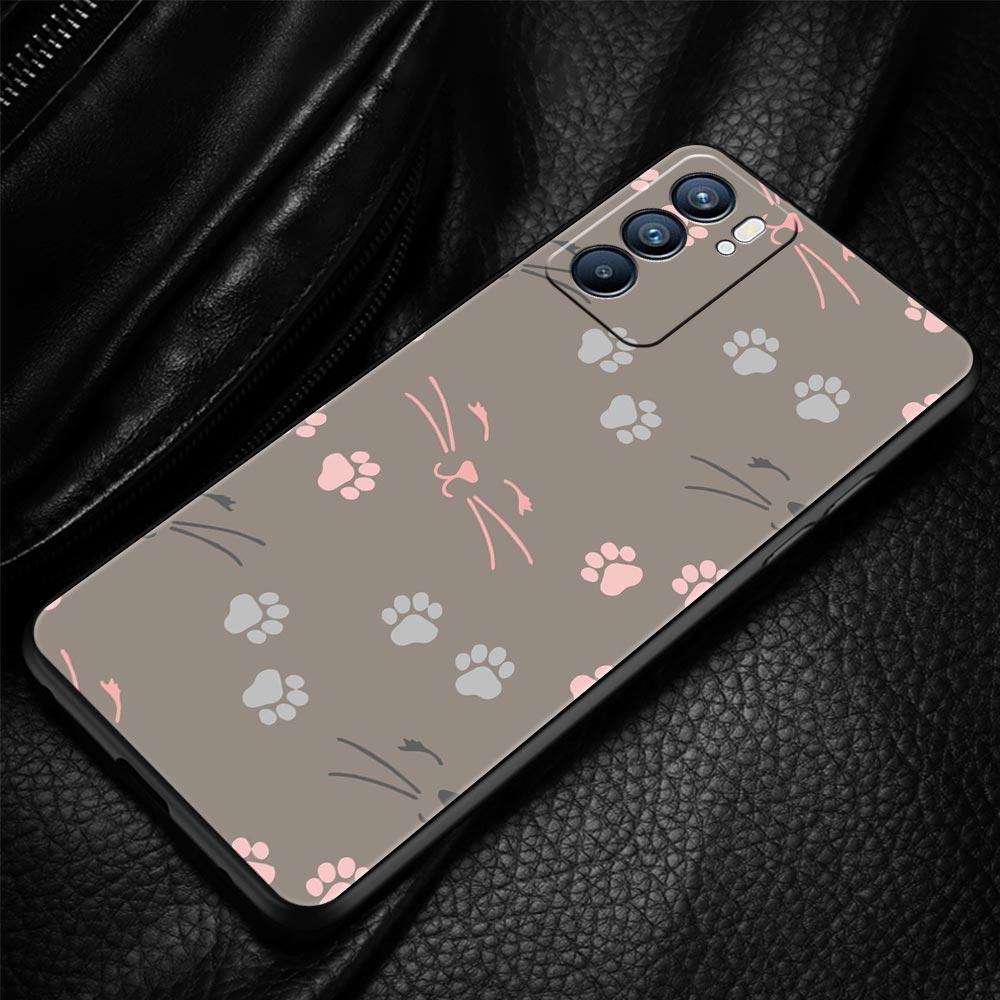 Abstract Creative Cat Line Phone Case For Oppo A17 A31 A54 A57 A78 A79 A98 Find X5 X6 Reno 10 11 12 13 F Pro 5G Soft TPU Cover