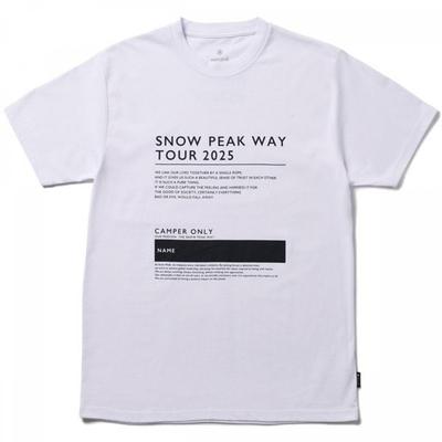 Snow Peak Spw Tour 2025 T shirT Mens cuT   Sewn whiTe M Size Ts 25su10203001