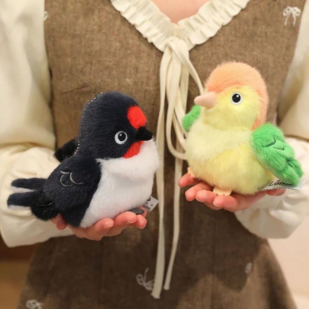 Simulation Plush Bird Keychain Cute Animal Bird Doll Pendant Birds Plush Pendant  Children Gift