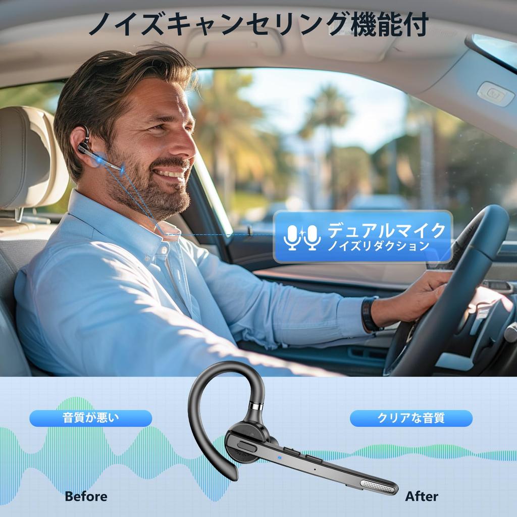 Słuchawka Bluetooth New Bee Jednostronna Wyciszająca Szumy Siri Jednoczesne Połączenie z Dwoma Idealna do Online i Biznesu M53 Słuchawka, Do Ucha, Zestaw Głośnomówiący, Haczyk na Ucho