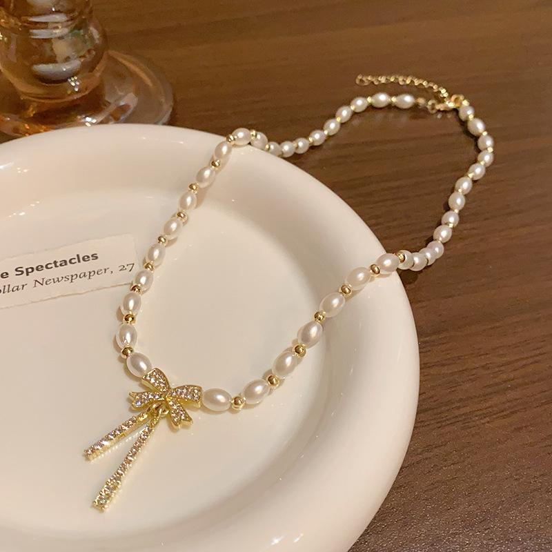 

Корейское ожерелье из барочного жемчуга высокого класса - Легкая роскошь, бисерная цепочка на ключицу для женщин