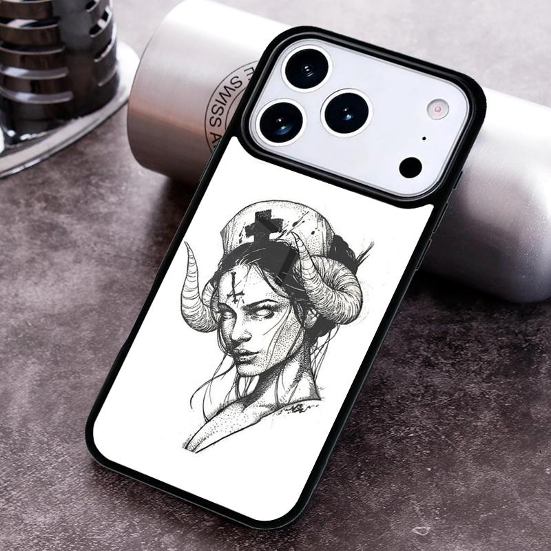

Demon Nun Devil Satan Cross Phone Case For iPhone 17 16 15 14 13 12 11 Pro Max Plus 17Air Soft Silicone Cover iPhone 14 Plus